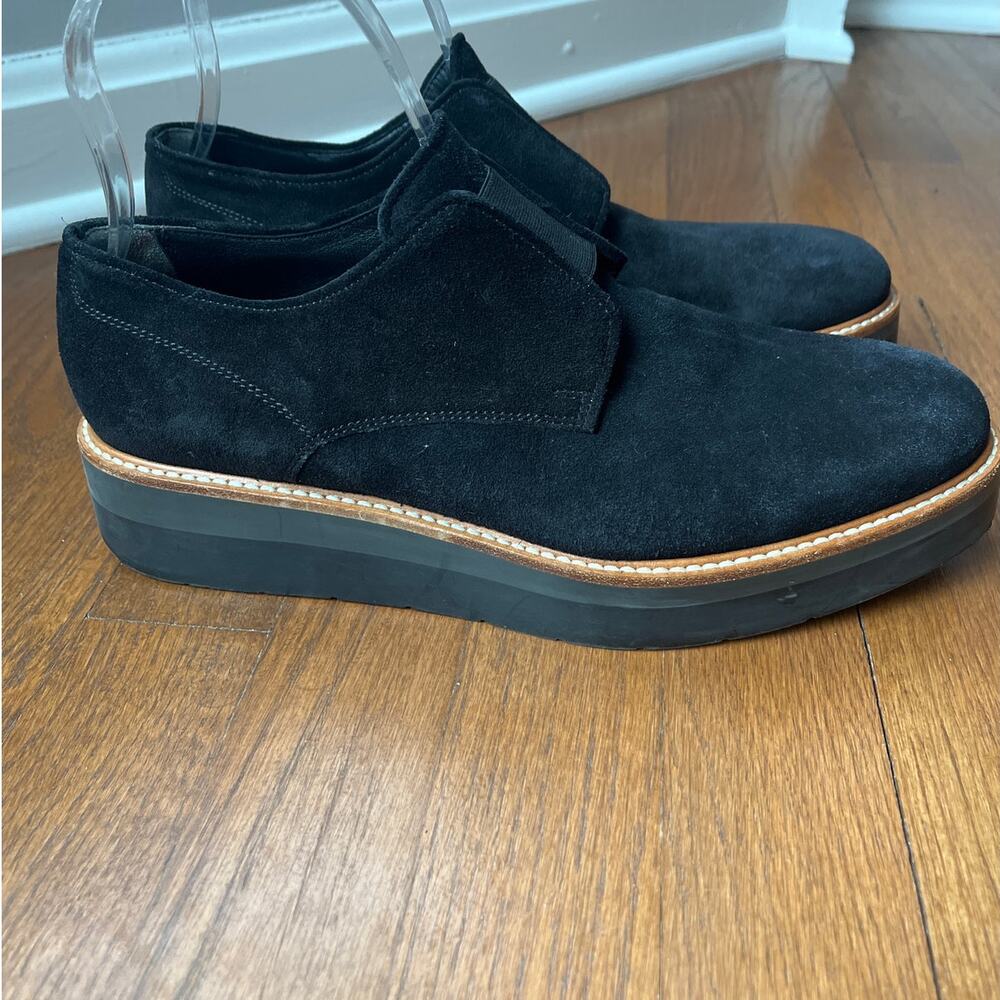Vince Davy Black Suede Slip-on Platform‎ Oxford 8.5